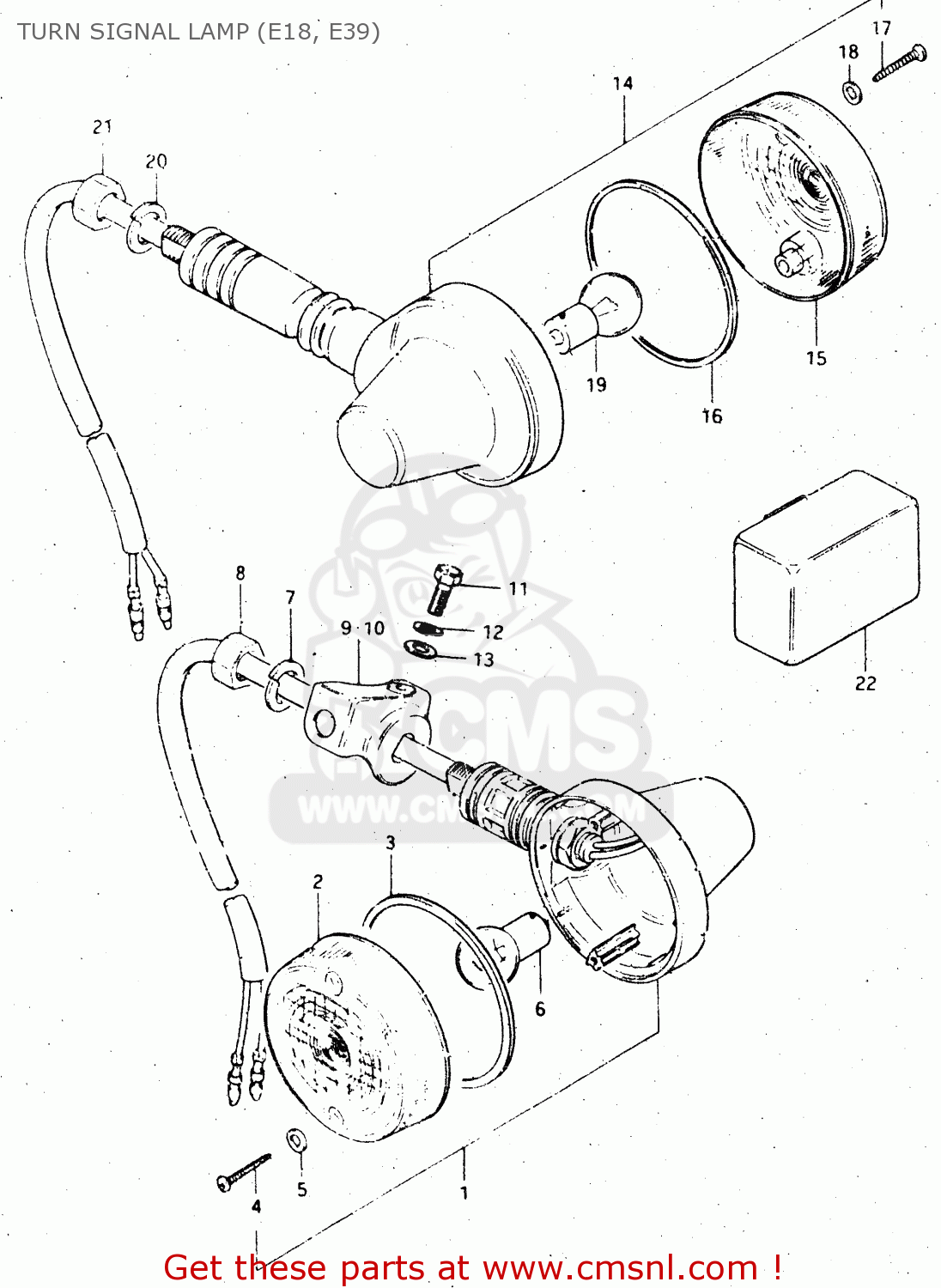 TURN SIGNAL LAMP (E18, E39) DR500S 1983 (D)