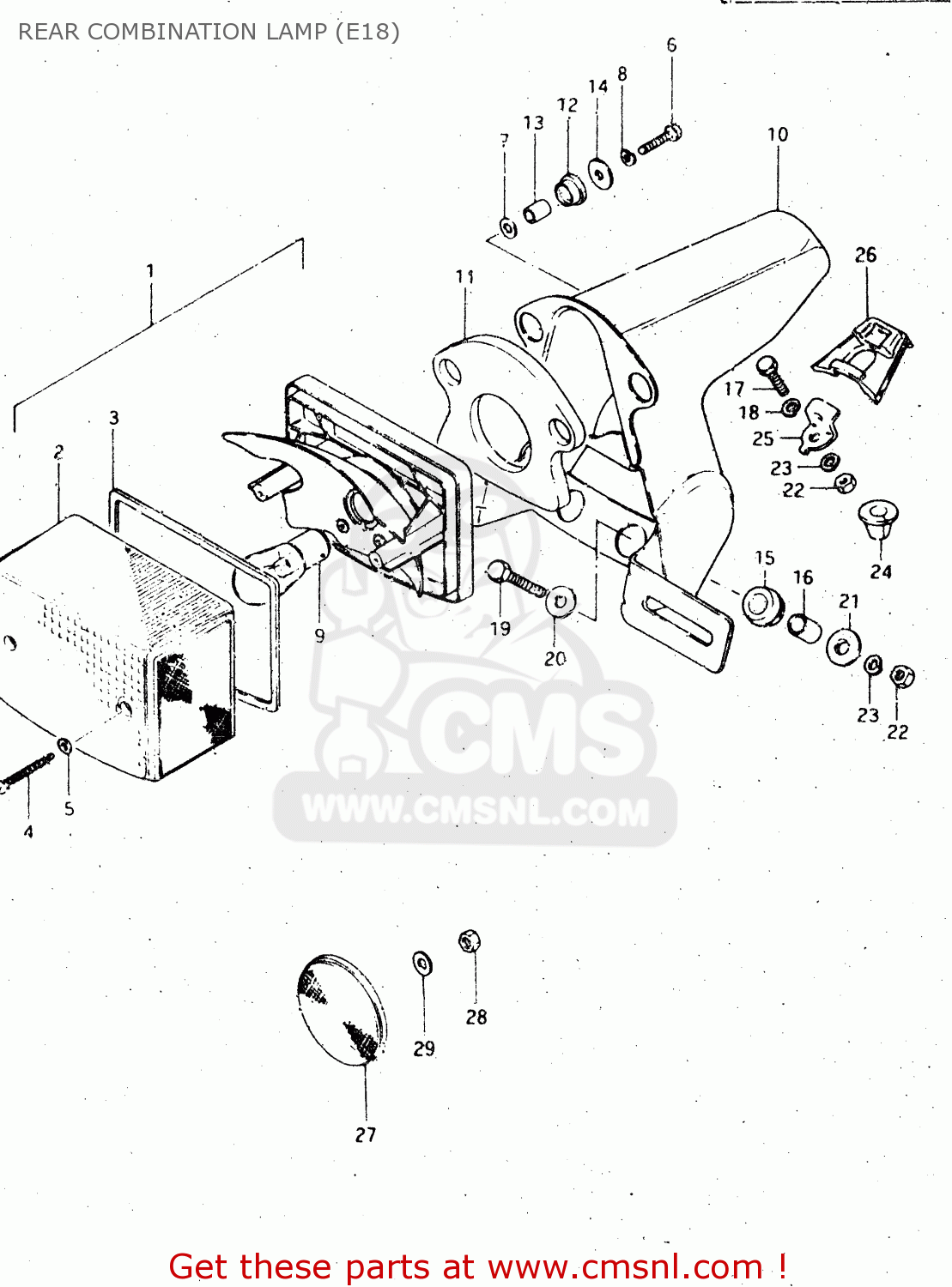 REAR COMBINATION LAMP (E18) DR500S 1983 (D)