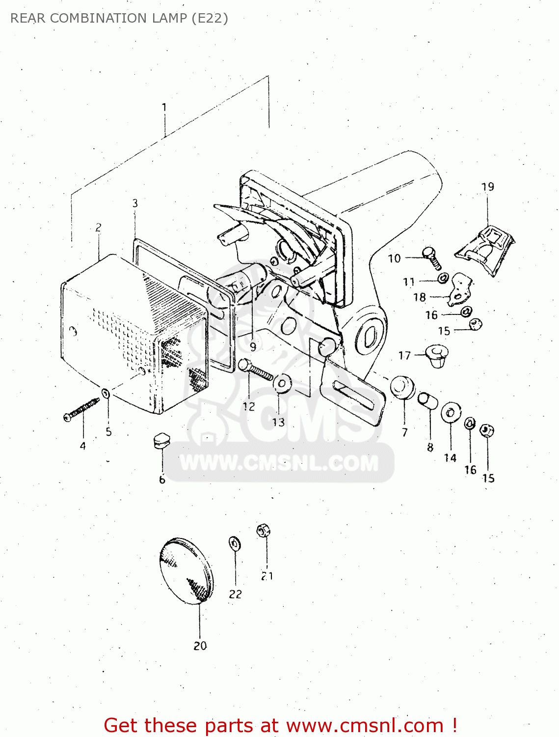 REAR COMBINATION LAMP (E22) DR500S 1983 (D)