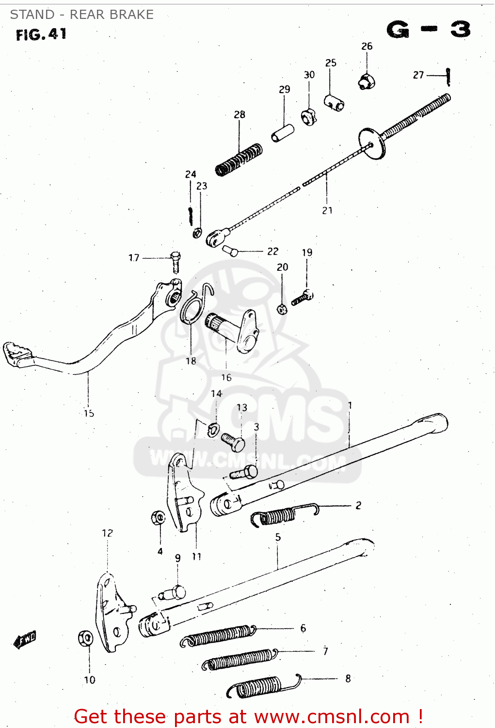STAND - REAR BRAKE DR500S 1983 (D)