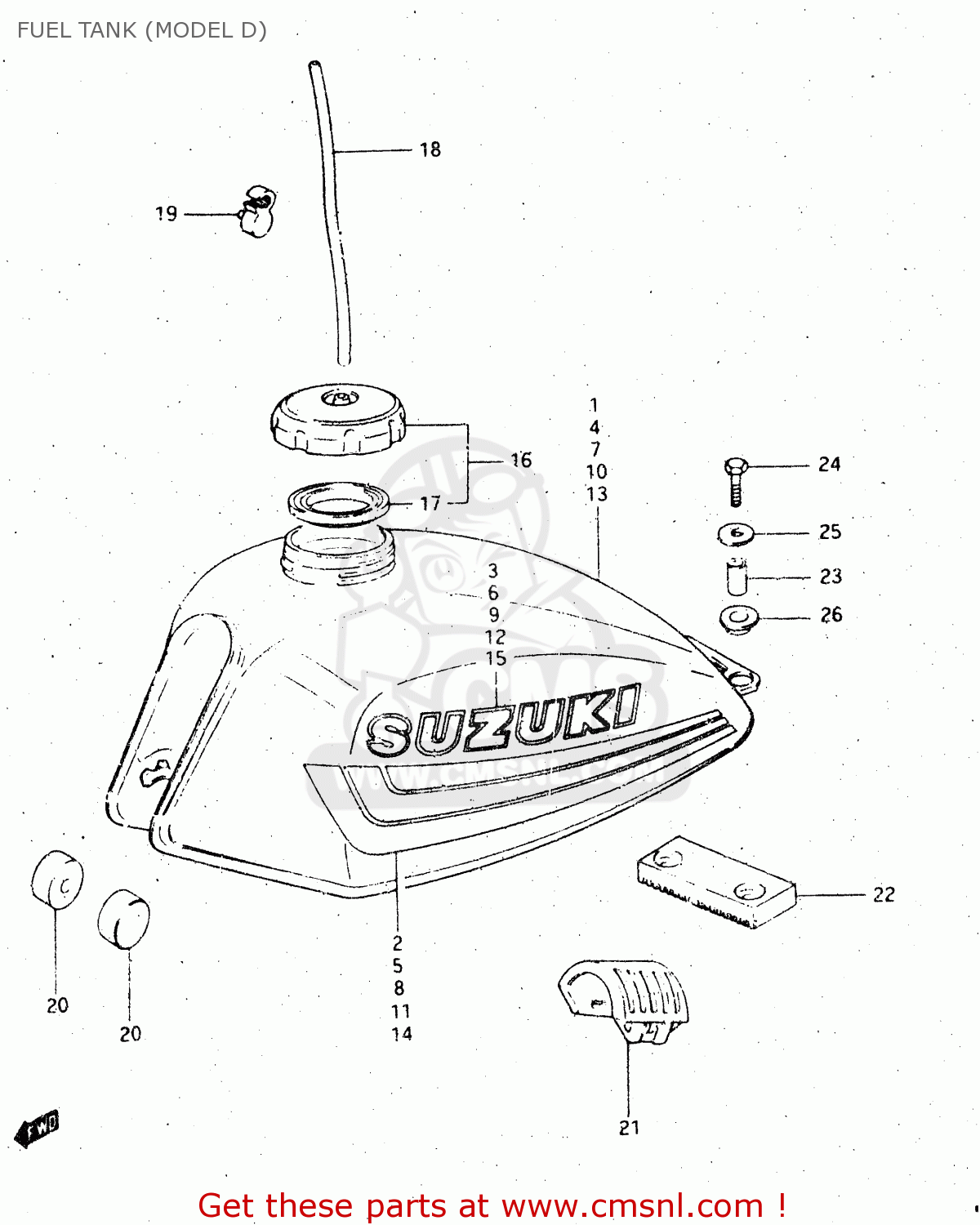 FUEL TANK (MODEL D) DR500S 1983 (D)