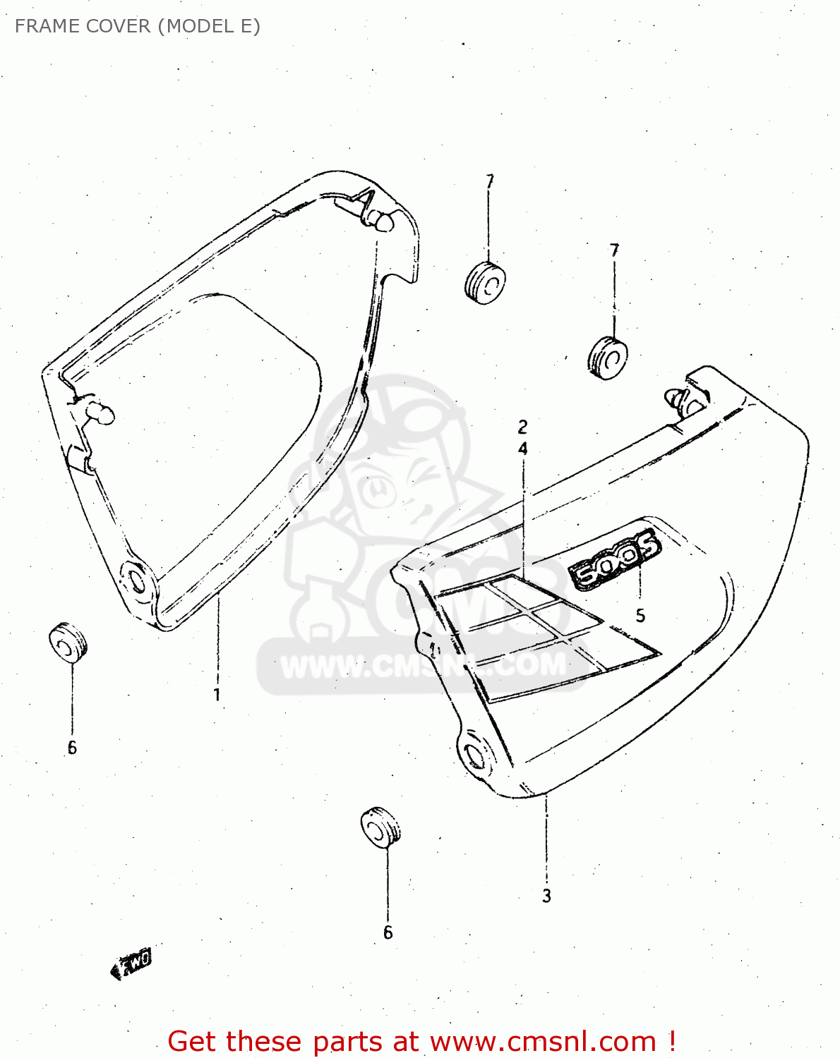 FRAME COVER (MODEL E) DR500S 1983 (D)