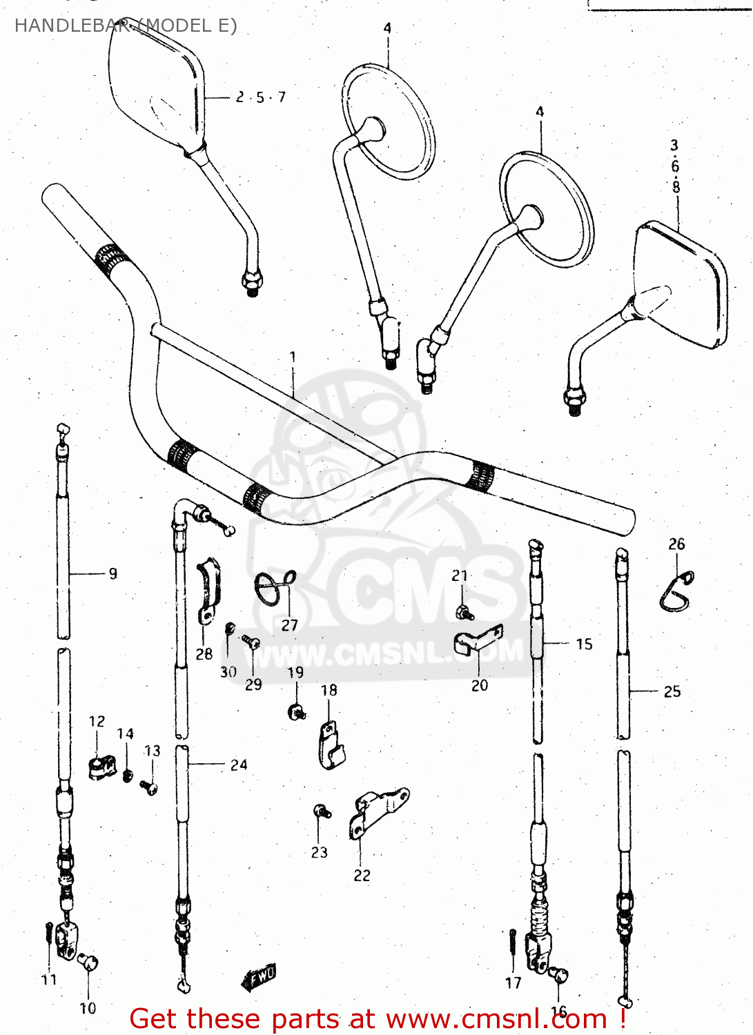 HANDLEBAR (MODEL E) DR500S 1983 (D)