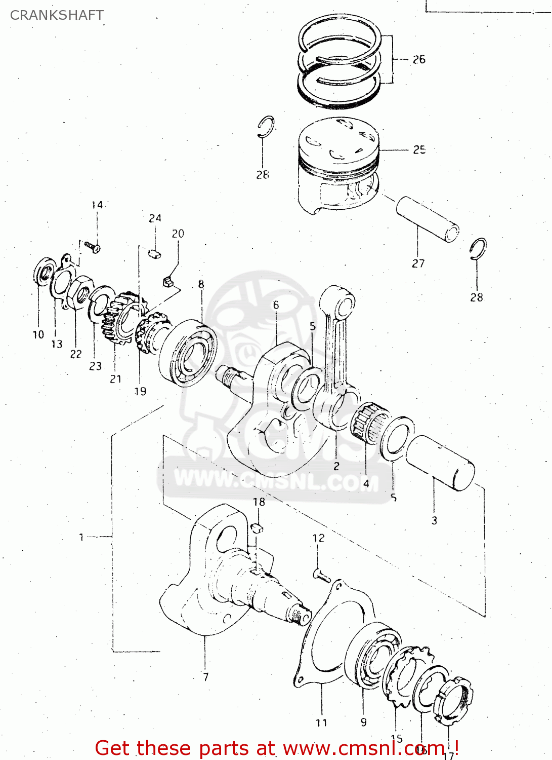 CRANKSHAFT DR500S 1983 (D)