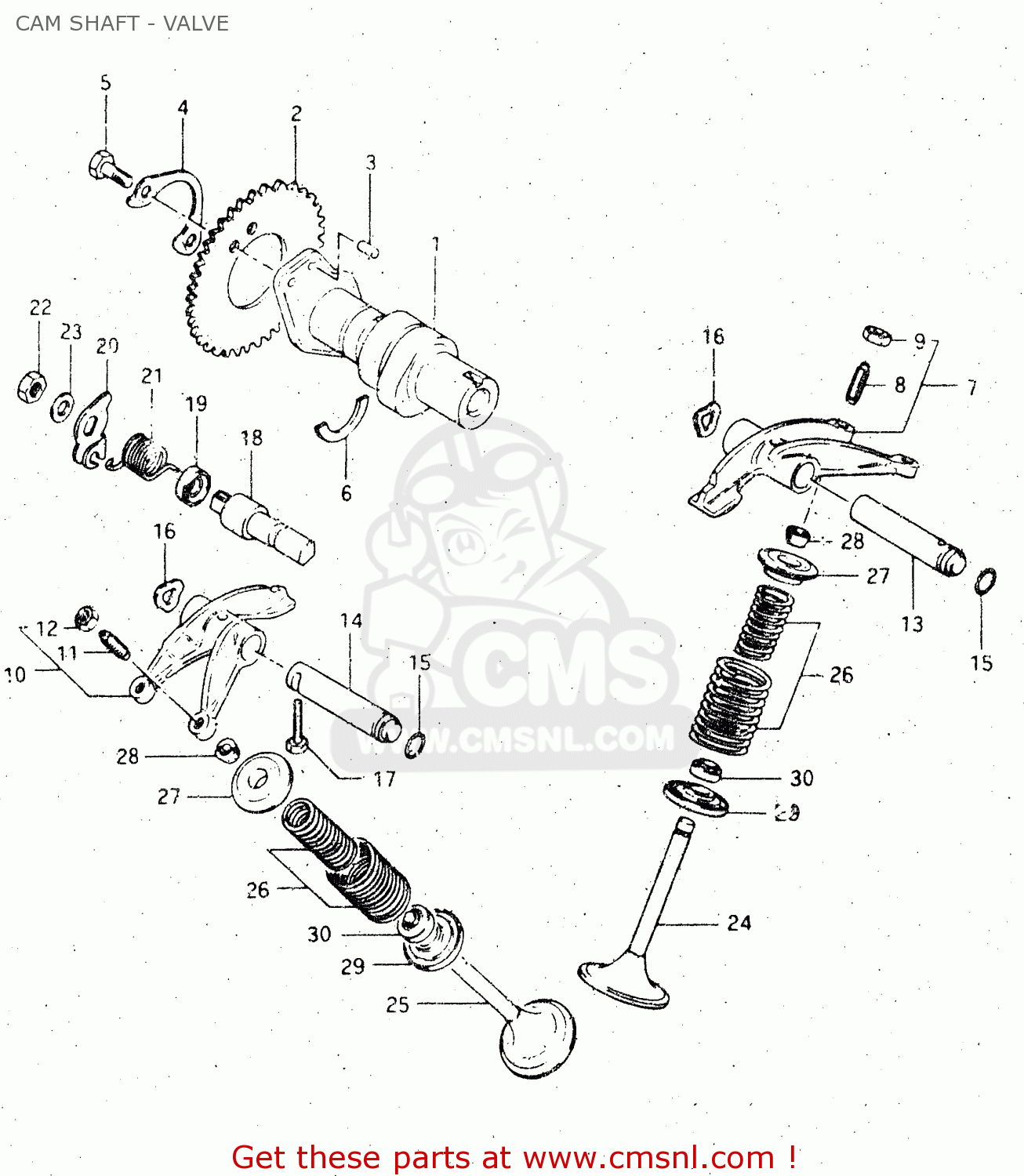 CAM SHAFT - VALVE DR500S 1983 (D)