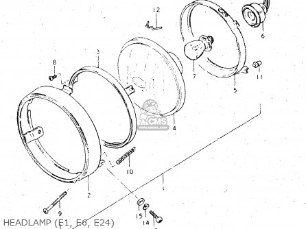 HEADLAMP (E1, E6, E24) - DR500S 1983 (D)