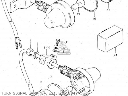 TURN SIGNAL LAMP (E4, E21, E25, E34) - DR500S 1983 (D)