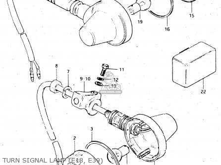 TURN SIGNAL LAMP (E18, E39) - DR500S 1983 (D)