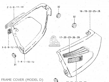 FRAME COVER (MODEL D) - DR500S 1983 (D)