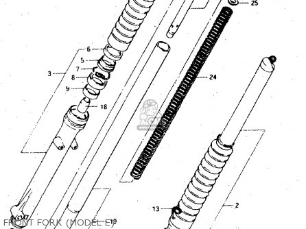 FRONT FORK (MODEL E) - DR500S 1983 (D)