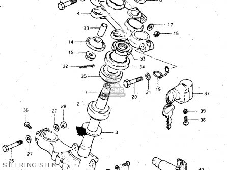 STEERING STEM - DR500S 1983 (D)
