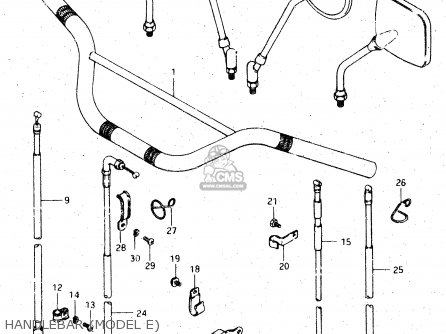 HANDLEBAR (MODEL E) - DR500S 1983 (D)