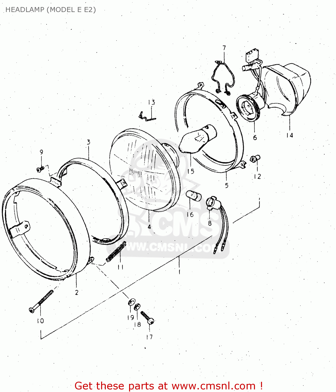 HEADLAMP (MODEL E E2) DR500S 1984 (E)