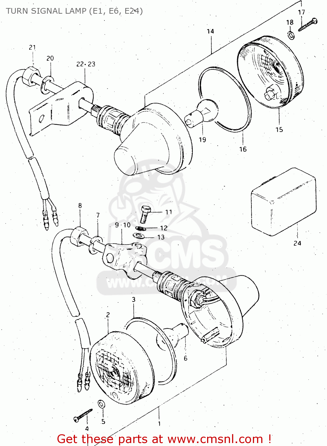 TURN SIGNAL LAMP (E1, E6, E24) DR500S 1984 (E)