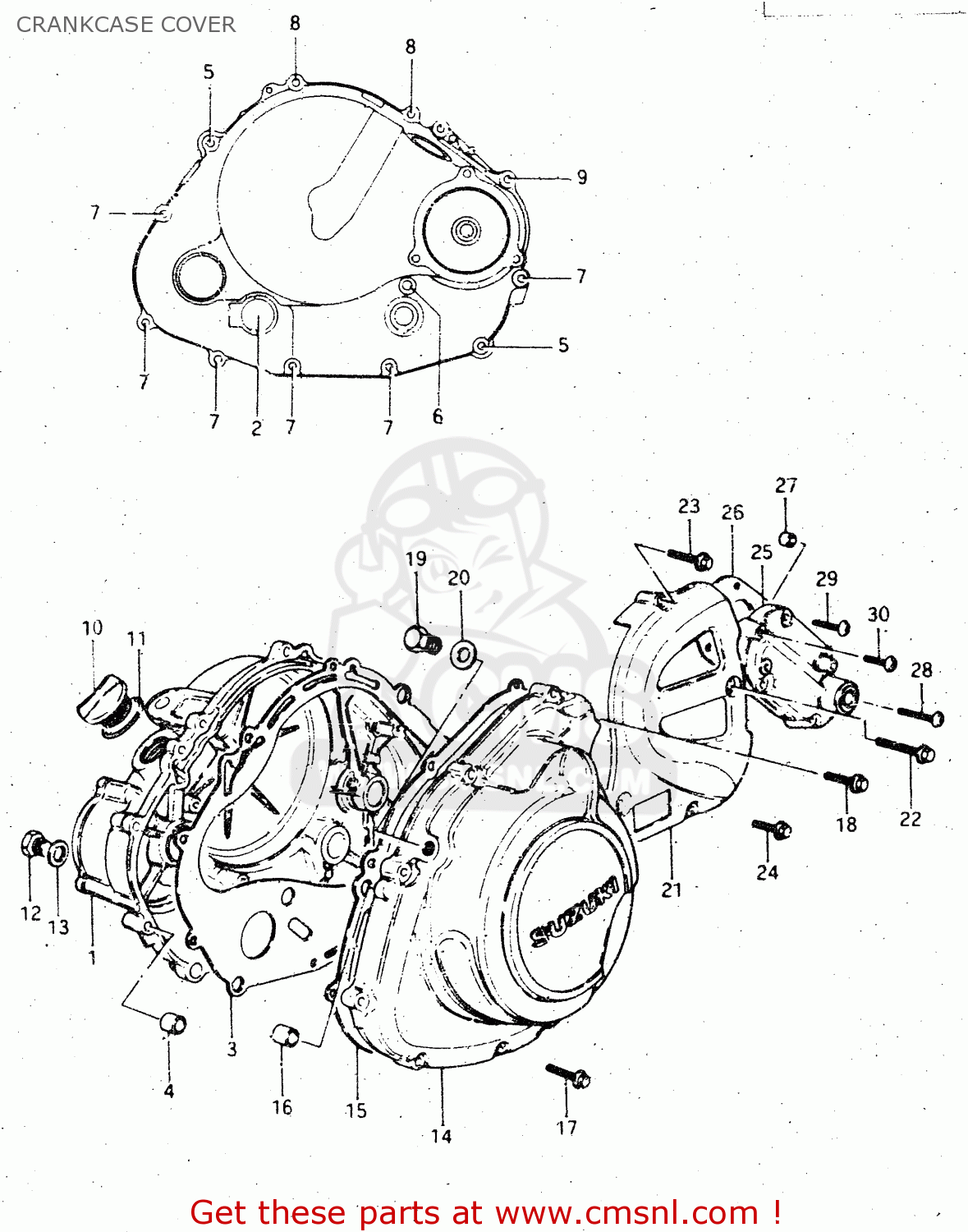 CRANKCASE COVER DR500S 1984 (E)