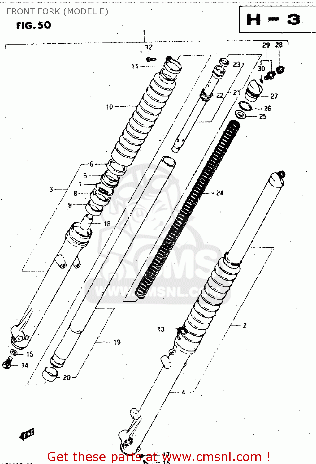 FRONT FORK (MODEL E) DR500S 1984 (E)