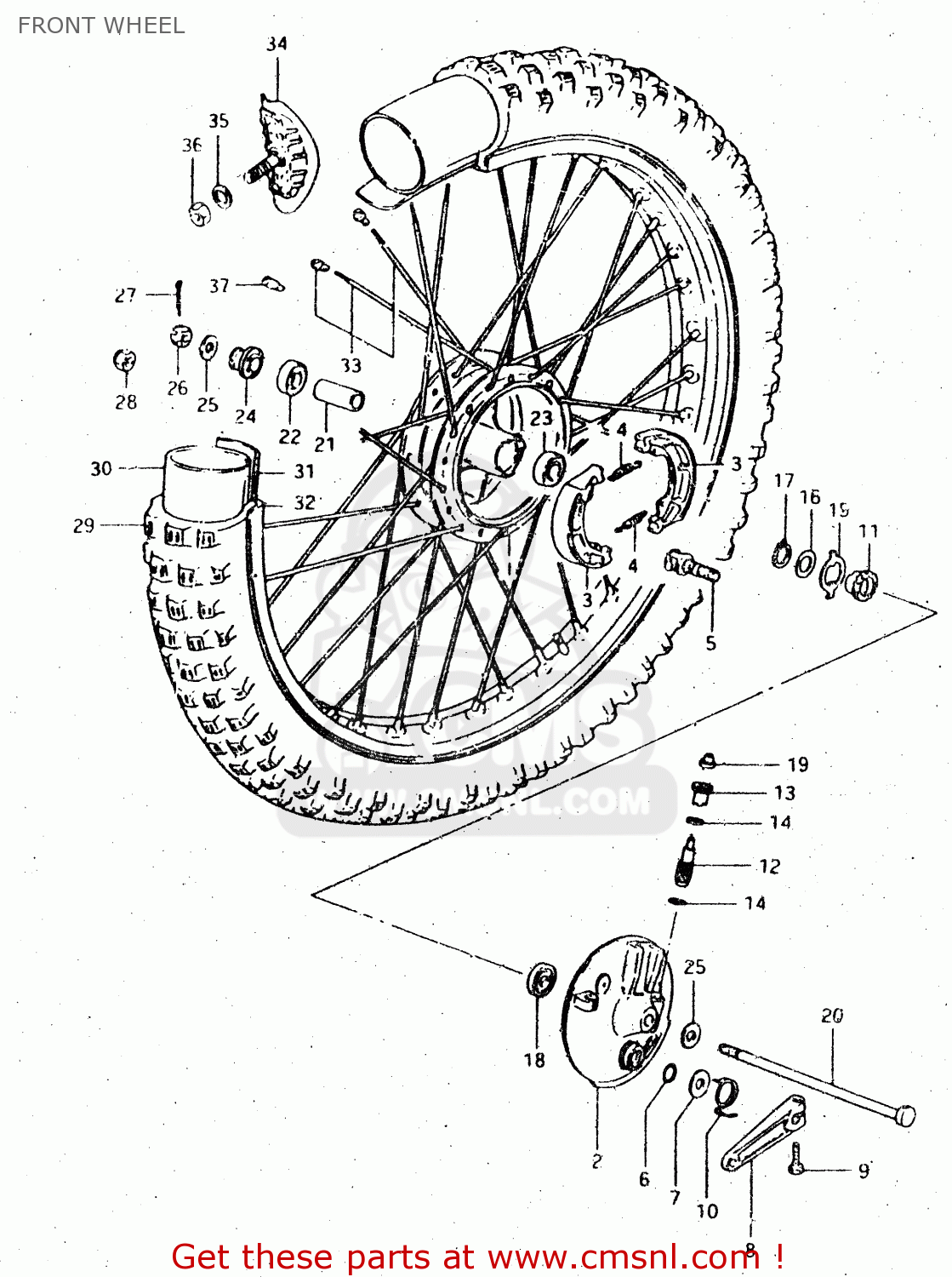 FRONT WHEEL DR500S 1984 (E)