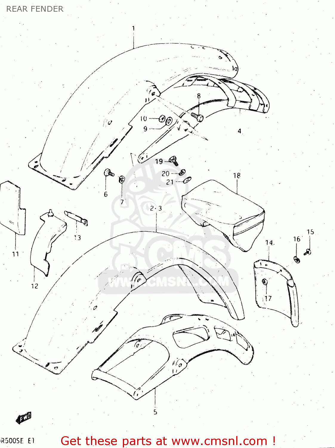 REAR FENDER DR500S 1984 (E)