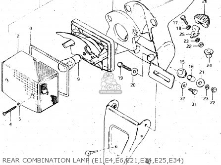 REAR COMBINATION LAMP (E1,E4,E6,E21,E24,E25,E34) - DR500S 1984 (E)