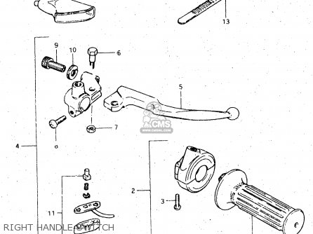RIGHT HANDLE SWITCH - DR500S 1984 (E)