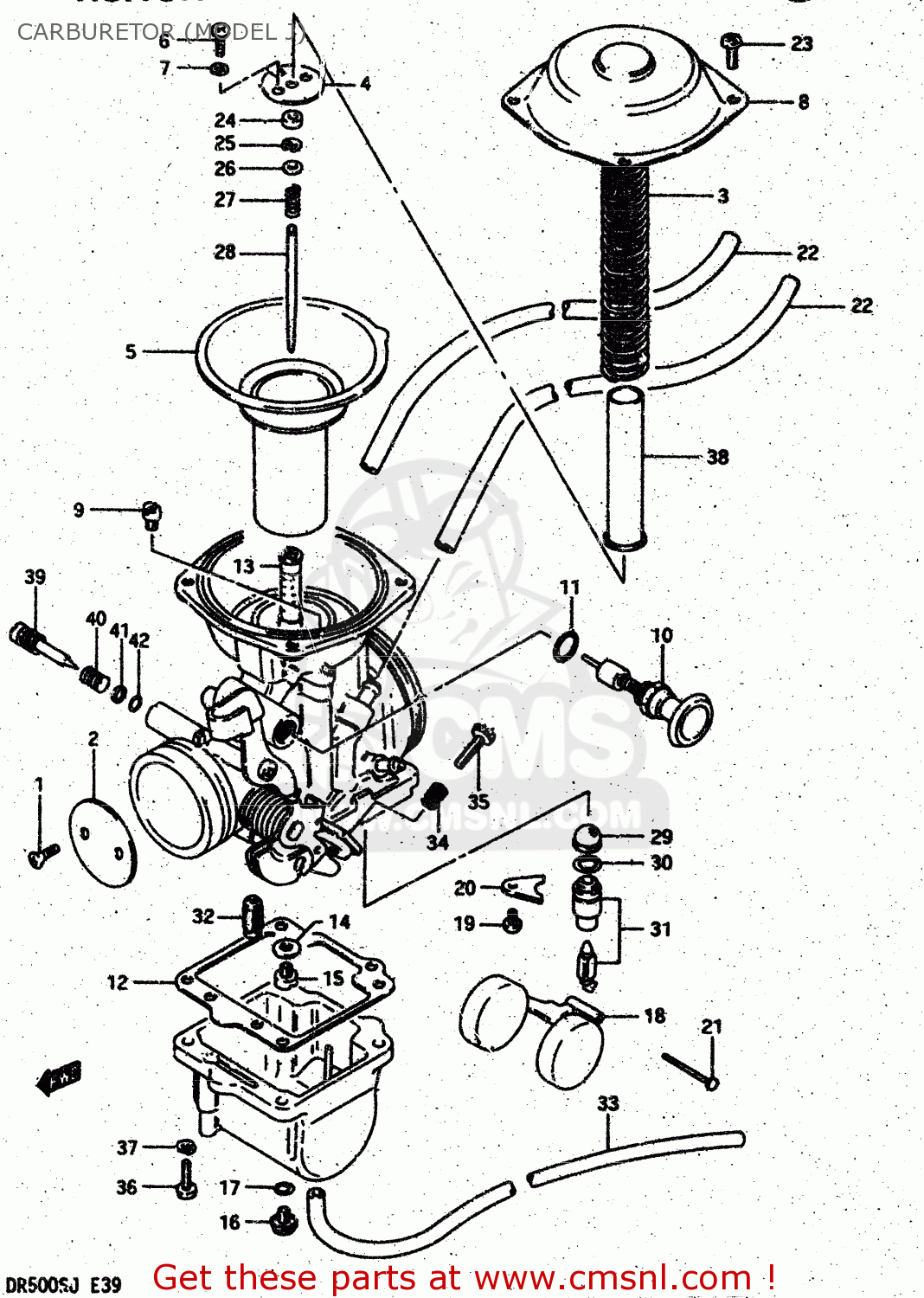 CARBURETOR (MODEL J) DR500S 1986 (G)