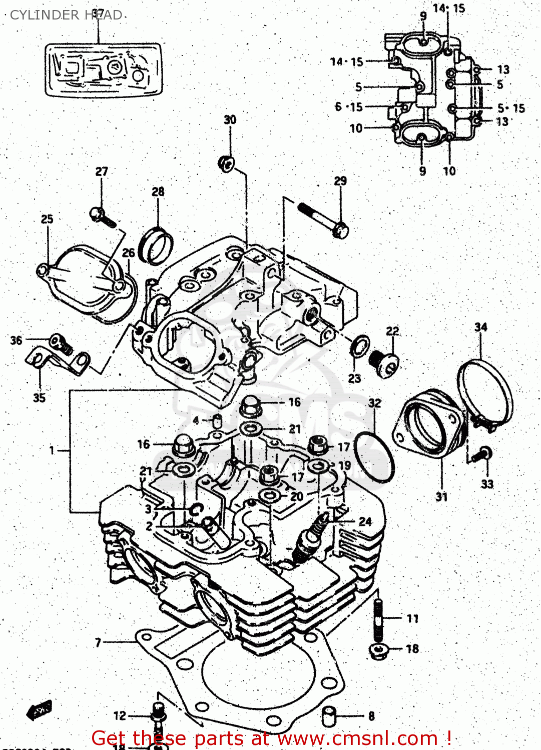 CYLINDER HEAD DR500S 1986 (G)