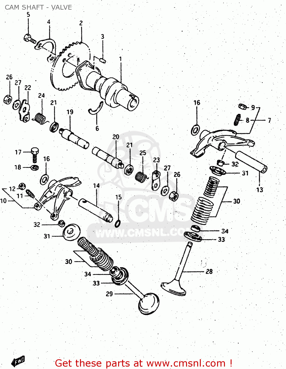 CAM SHAFT - VALVE DR500S 1986 (G)