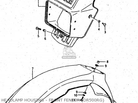 HEADLAMP HOUSING - FRONT FENDER (DR500RG) - DR500S 1986 (G)