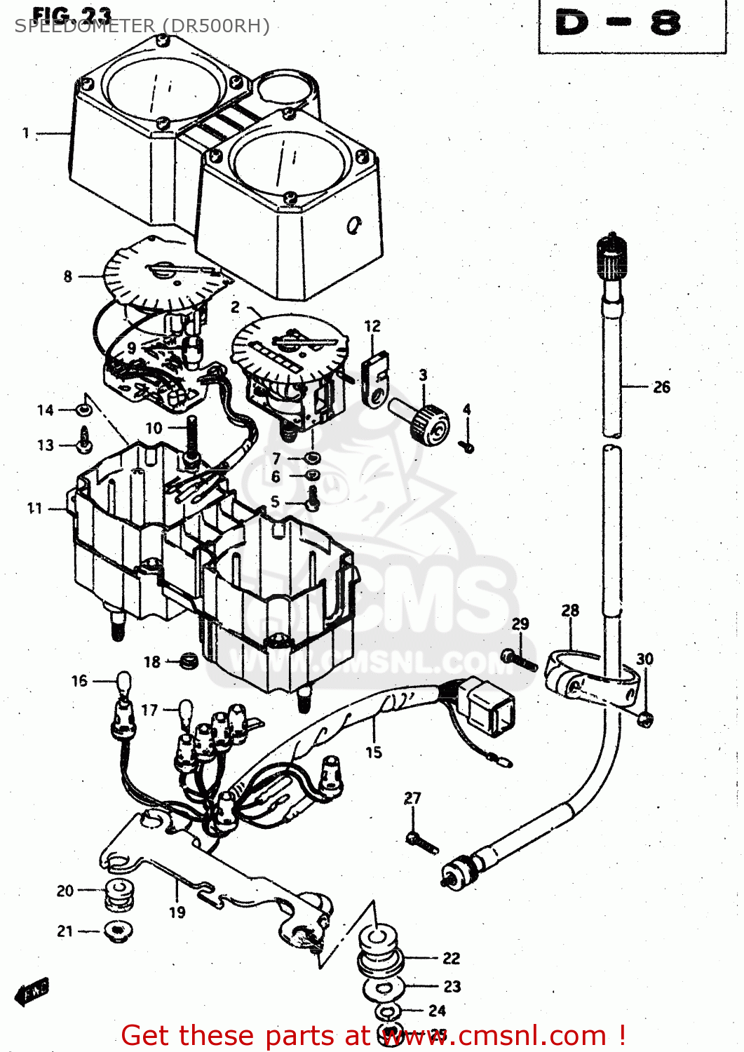 SPEEDOMETER (DR500RH) DR500S 1987 (H)