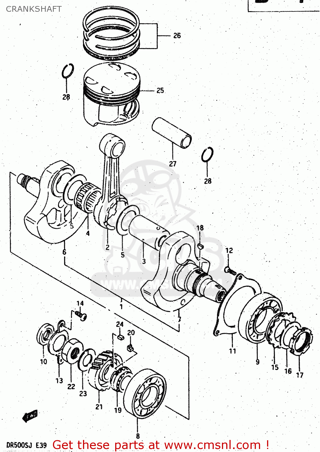CRANKSHAFT DR500S 1987 (H)