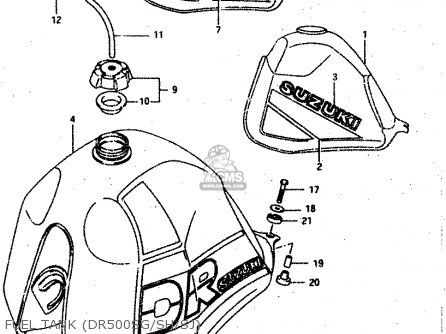 FUEL TANK (DR500SG/SH/SJ) - DR500S 1987 (H)