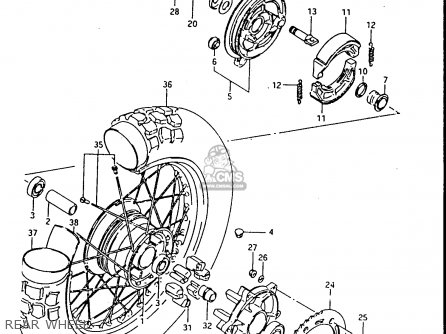 REAR WHEEL - DR500S 1987 (H)