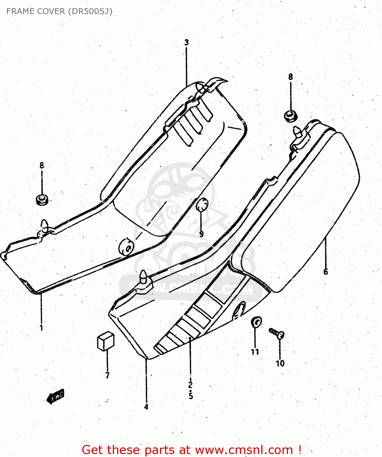 FRAME COVER (DR500SJ) DR500S 1988 (J)