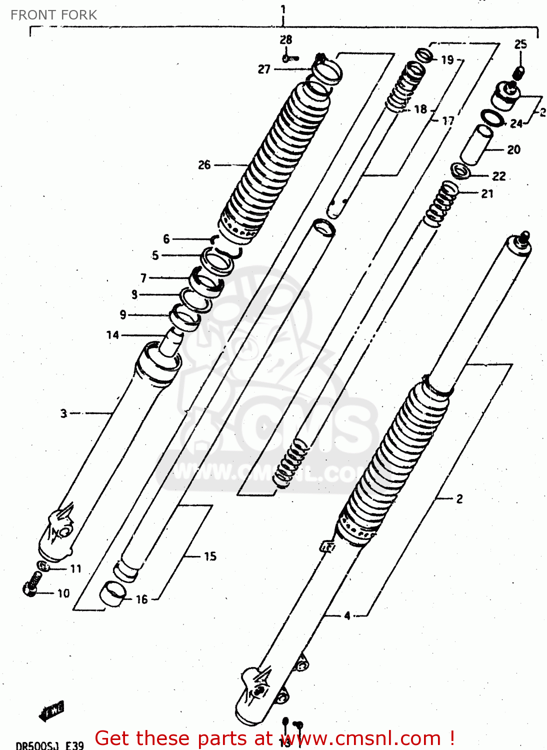 FRONT FORK DR500S 1988 (J)