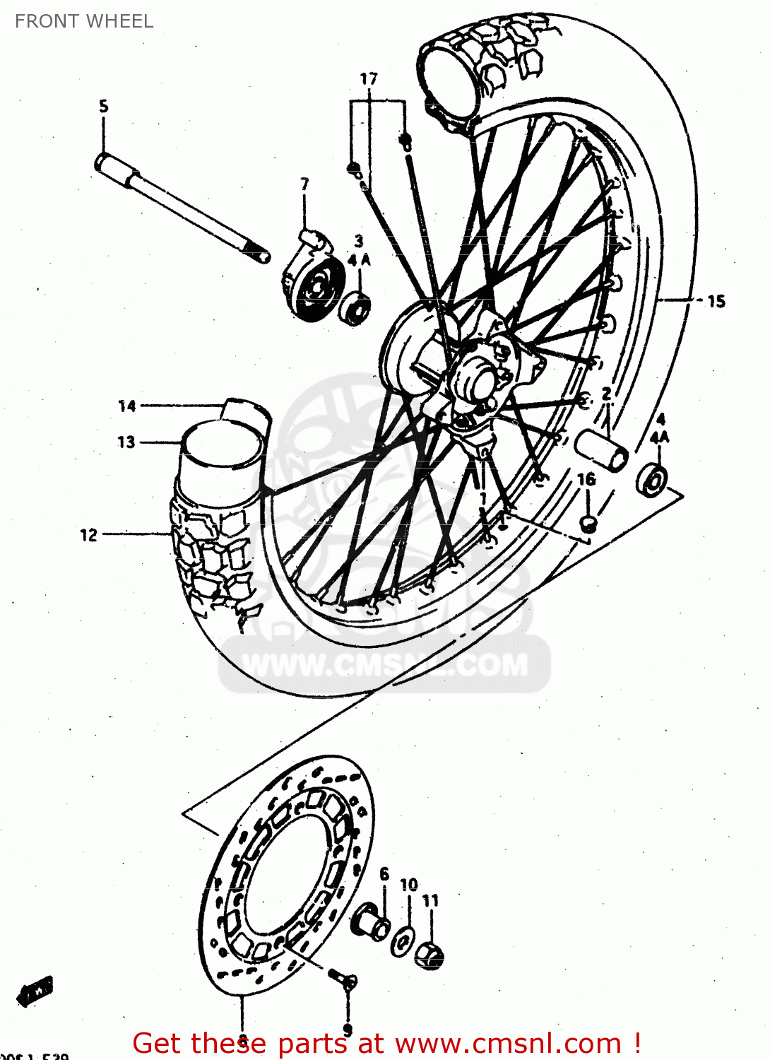 FRONT WHEEL DR500S 1988 (J)