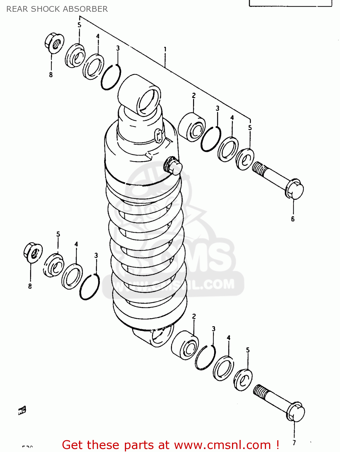 REAR SHOCK ABSORBER DR500S 1988 (J)
