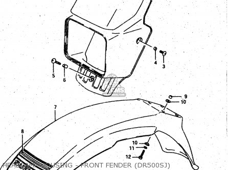 HEADLAMP HOUSING - FRONT FENDER (DR500SJ) - DR500S 1988 (J)