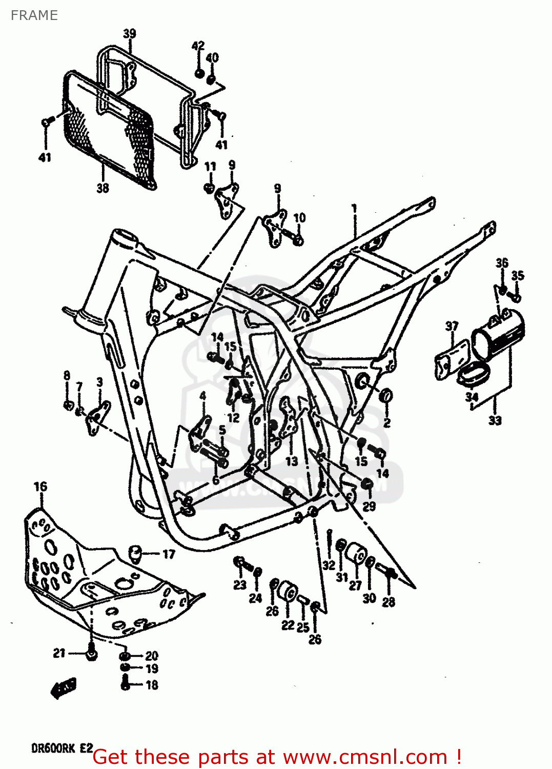 FRAME DR600R 1986 (G) (E02 E04 E16 E18 E21 E22 E24 E25 E34)