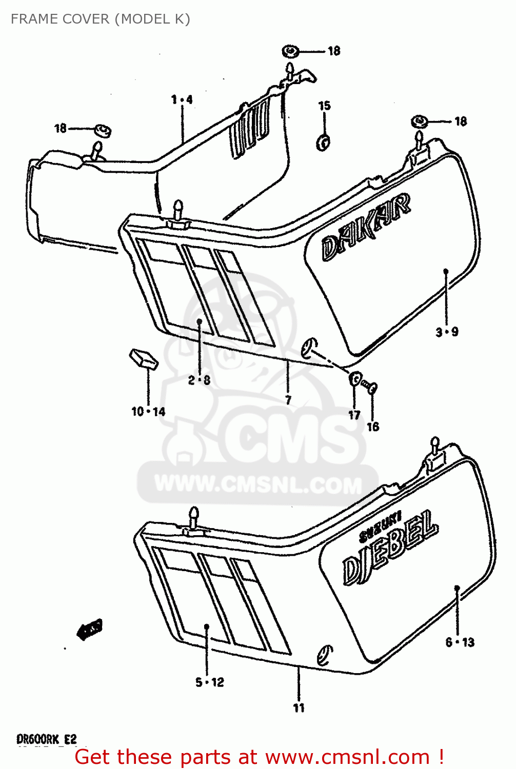 FRAME COVER (MODEL K) DR600R 1986 (G) (E02 E04 E16 E18 E21 E22 E24 E25 E34)