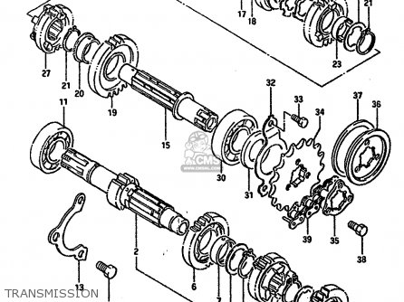 TRANSMISSION - DR600R 1986 (G) (E02 E04 E16 E18 E21 E22 E24 E25 E34)