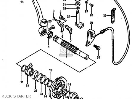 KICK STARTER - DR600R 1986 (G) (E02 E04 E16 E18 E21 E22 E24 E25 E34)
