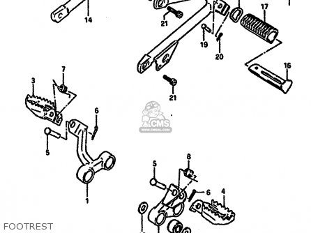 FOOTREST - DR600R 1986 (G) (E02 E04 E16 E18 E21 E22 E24 E25 E34)