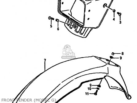 FRONT FENDER (MODEL G) - DR600R 1986 (G) (E02 E04 E16 E18 E21 E22 E24 E25 E34)