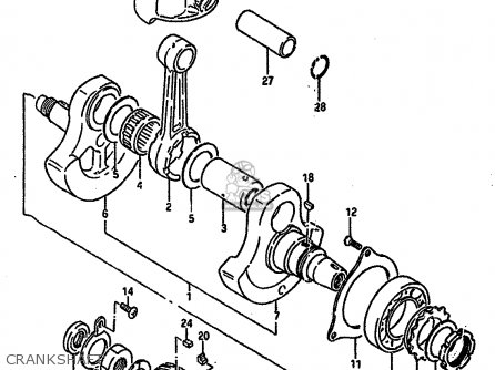 CRANKSHAFT - DR600R 1986 (G) (E02 E04 E16 E18 E21 E22 E24 E25 E34)