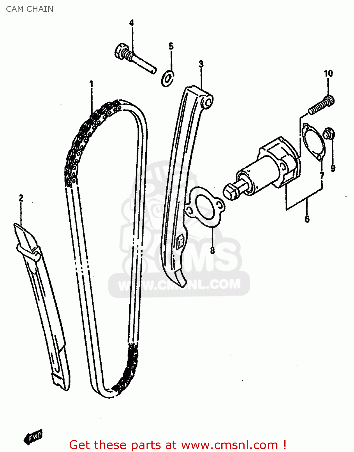 CAM CHAIN DR600R 1987 (H) (E02 E04 E06 E15 E16 E17 E18 E22 E24 E25 E34 E53