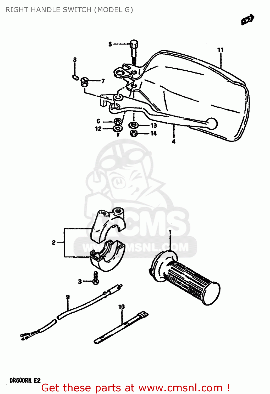 RIGHT HANDLE SWITCH (MODEL G) DR600R 1988 (J) (E02 E04 E06 E15 E16 E17 E18 E22 E24 E25 E34 E53