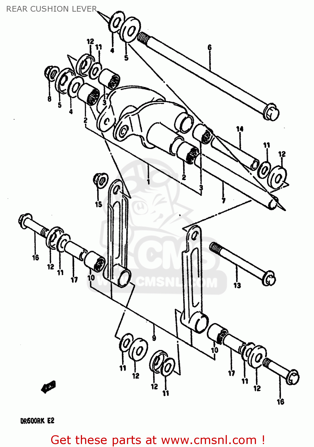 REAR CUSHION LEVER DR600R 1988 (J) (E02 E04 E06 E15 E16 E17 E18 E22 E24 E25 E34 E53