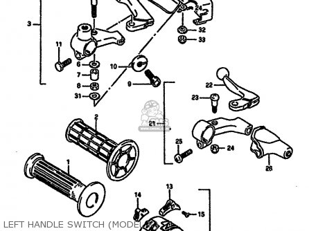 LEFT HANDLE SWITCH (MODEL K) - DR600R 1988 (J) (E02 E04 E06 E15 E16 E17 E18 E22 E24 E25 E34 E53