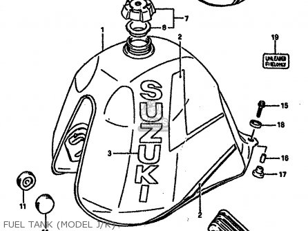 FUEL TANK (MODEL J/K) - DR600R1989 (K)