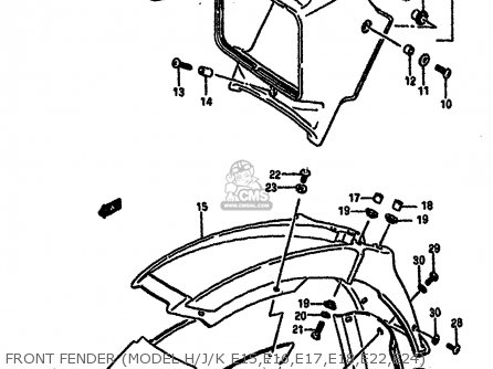 FRONT FENDER (MODEL H/J/K E15,E16,E17,E18,E22,E24) - DR600R1989 (K)